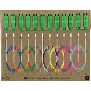 keynet tf sm set12sa eia 015 juego de 12 pigtails sm g657a2 sc/apc lszh fr 0,9 mm colores tia 1,5mt
