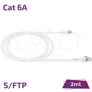 keynet tl 6asfj 02 patch cord cat6a s/ftp 26awg 50μ" lszh blanco 2mt