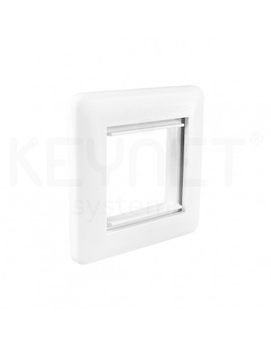 keynet fme m1 moldura de acabamento espelho e placa individual embutir 1 tomada (45x45) sem caixa