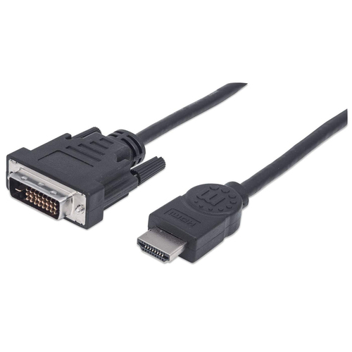 cabo hdmi 1.8mt (m) to dvi d 24+1 (m) preto manhattan