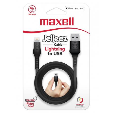 cabo maxell lightning metal 4ft 348207 blk