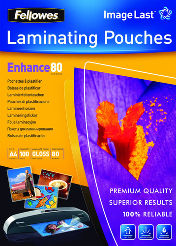 BOLSAS PLASTIFIC.FELLOWES 80MIC A4/100