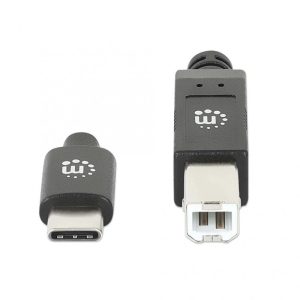 CABO USB-C M PARA USB-B F 2M HI-SPEED MANHATTAN PRETO