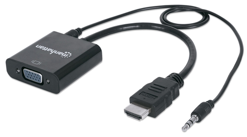 ADAPT HDMI (M) TO VGA (F) c/audio MANHATTAN