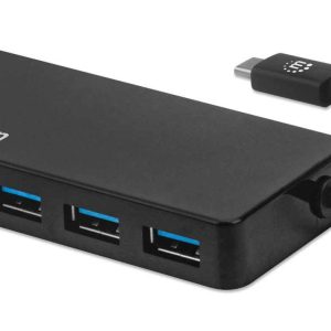 HUB USB-C (3.0) 3xUSB-A máx=5 Gbps + LEITOR SD/MicroSD MANHATTAN