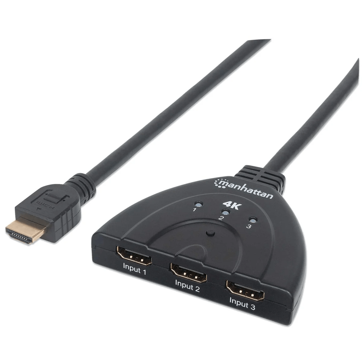 HUB SPLITTER 3XHDMI INP (F) TO 1xHDMI Out (M) 4K@60Hz MANHATTAN