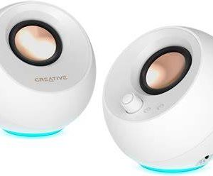 COLUNA CREATIVE 2.0 PEBBLE PRO BT/USB/3.5MM RGB BRANCO