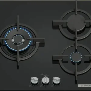 GD B-IN PLACA BERKLAYS 60CM 3X GAS BLACK GLASS